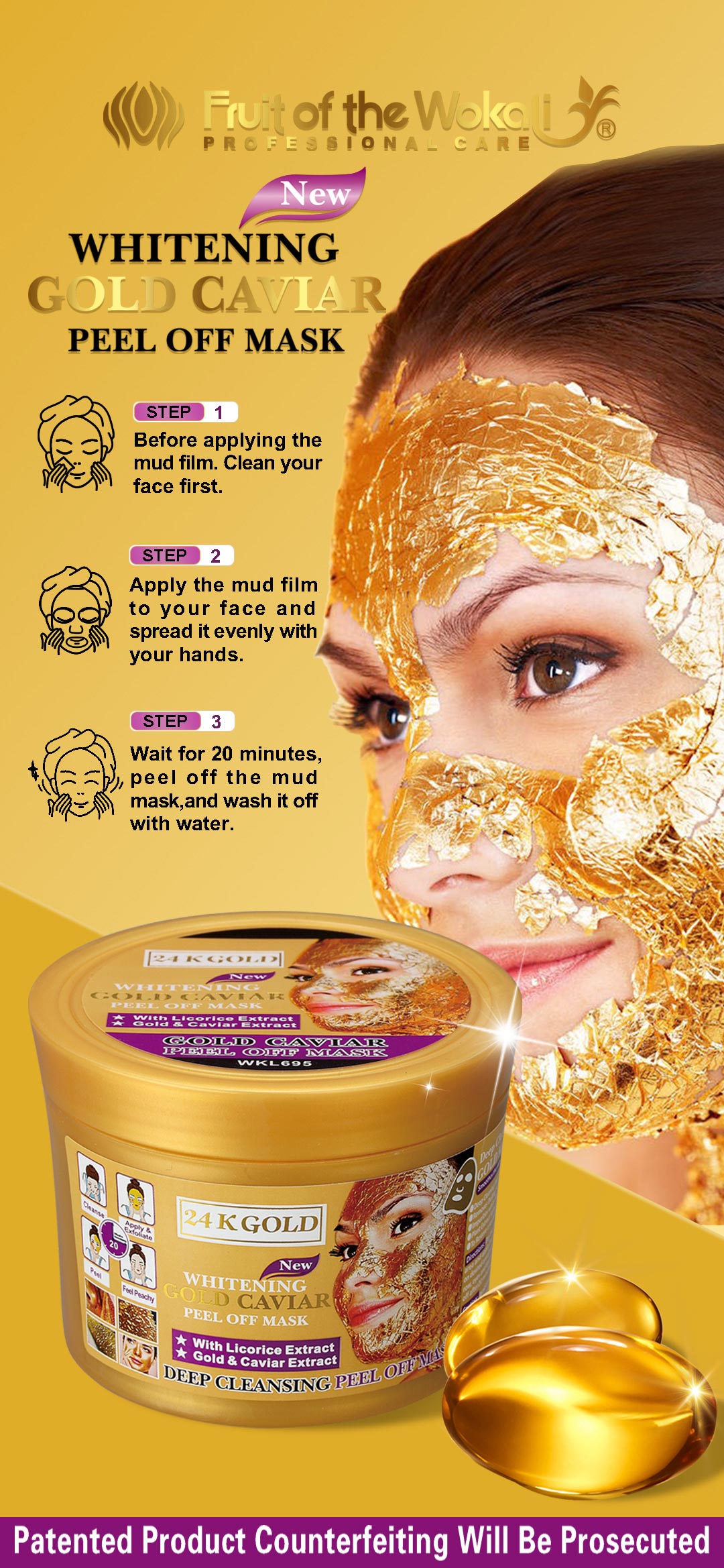 WKL695 GOLD MASK PEEL-OFF MASK 面膜泥 详情页